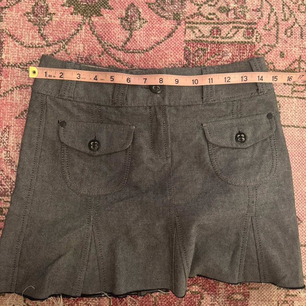 Y2K Esprit Charcoal pleated Mini Skirt with Buttoned Pockets - size 2 - Picture 10 of 16
